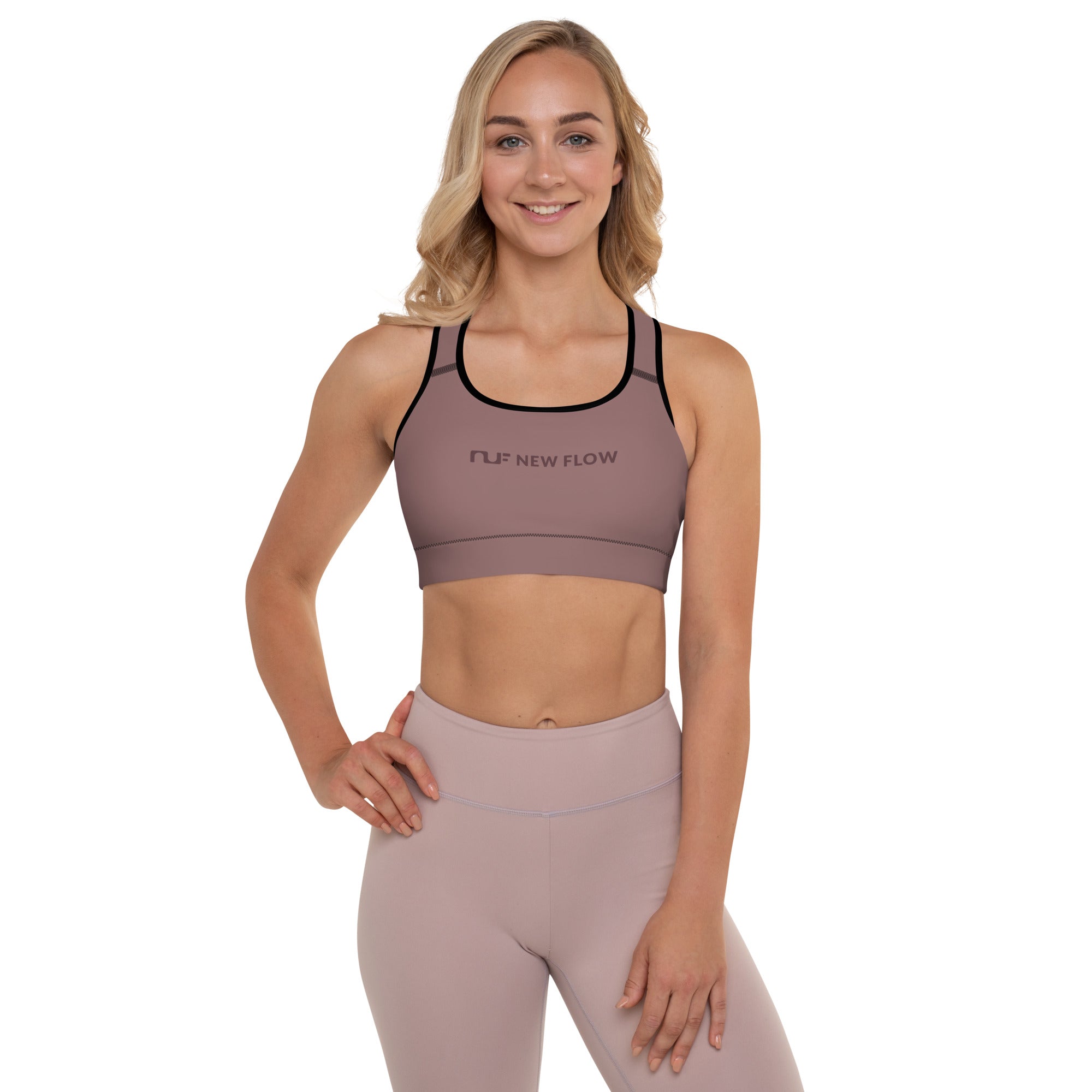 WOMEN'S PADDED SPORTS BRA – TAUPE – New Flow