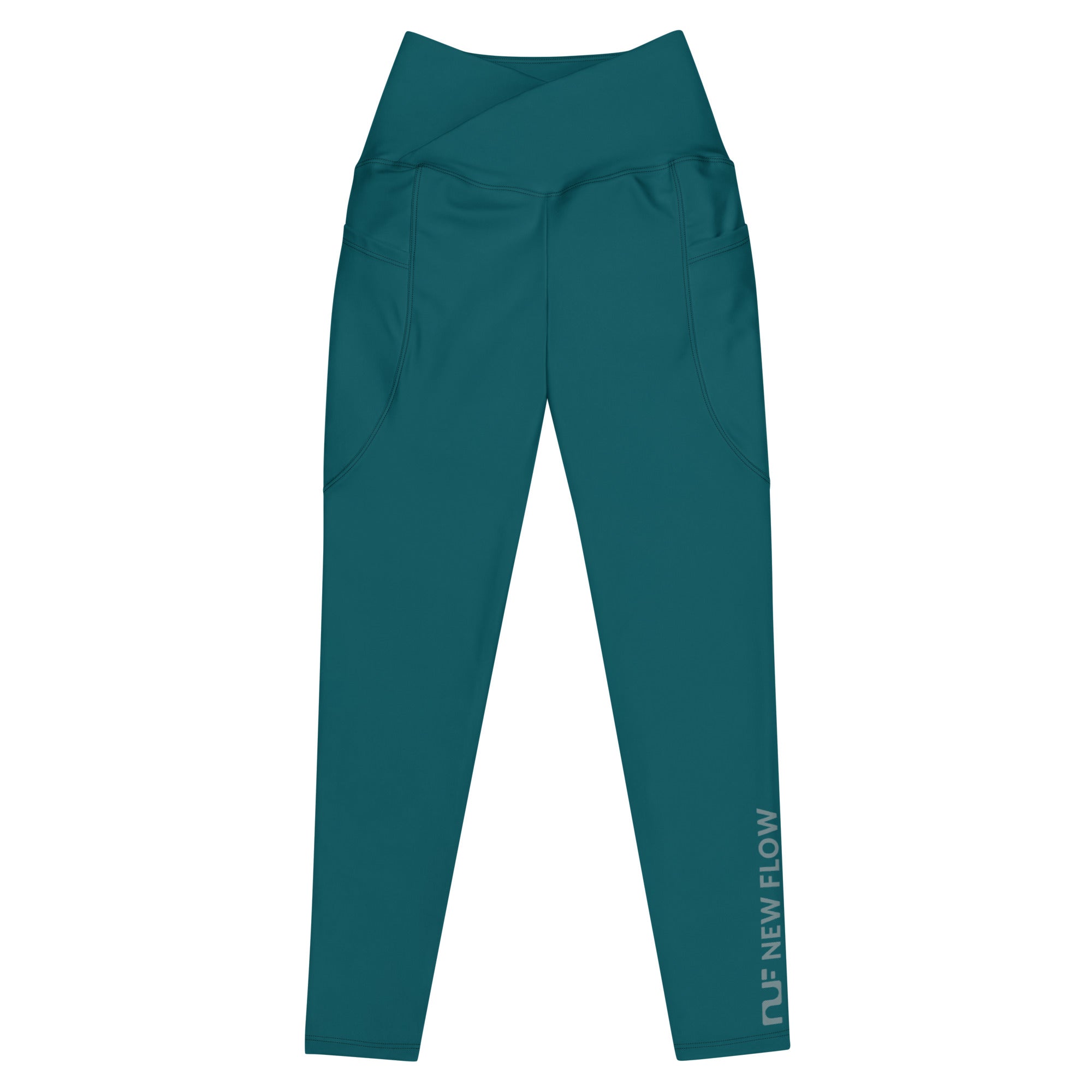 WOMEN'S CROSSOVER LEGGINGS, W POCKETS – DEEP TEAL