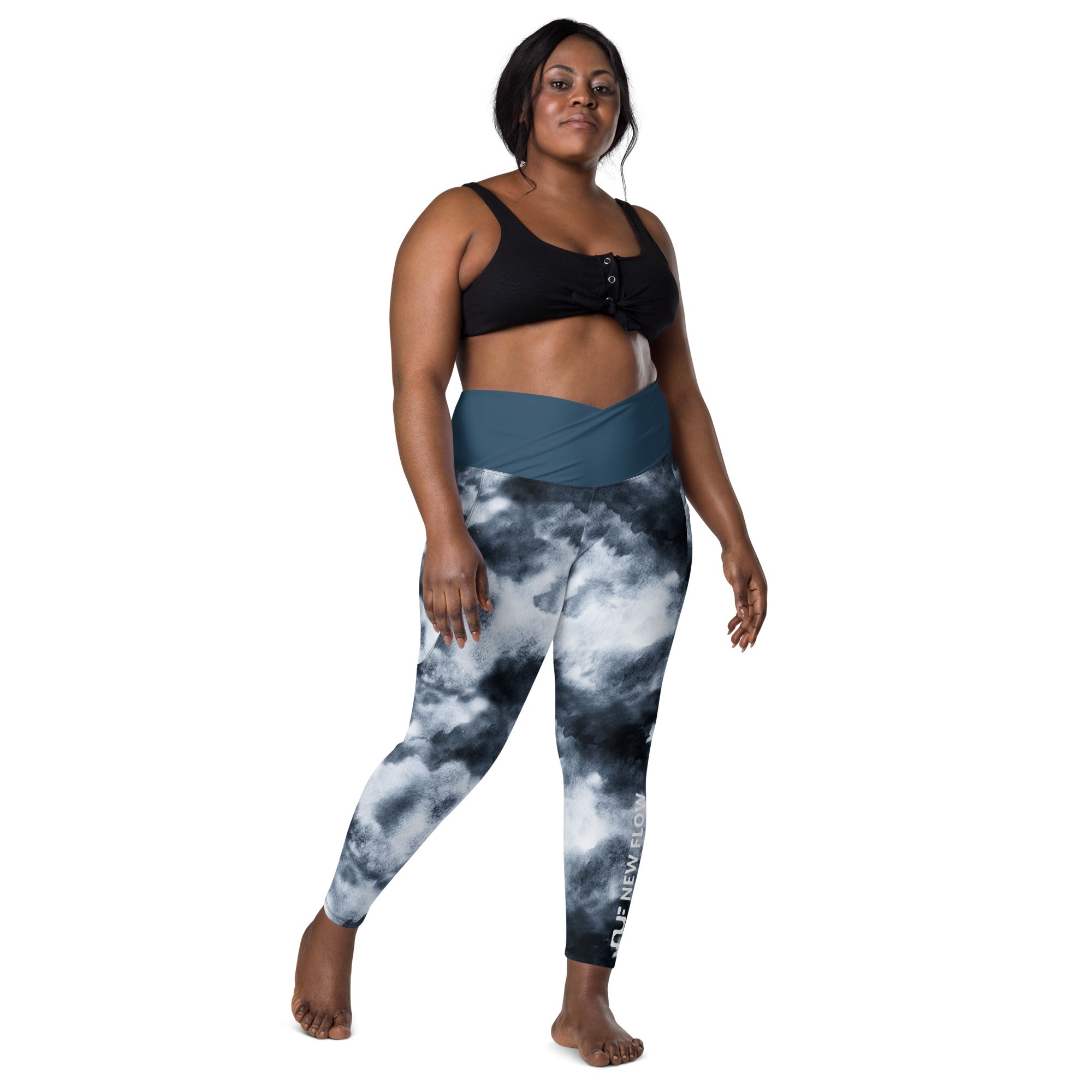 WOMEN'S CROSSOVER LEGGINGS, W POCKETS – CLOUDS