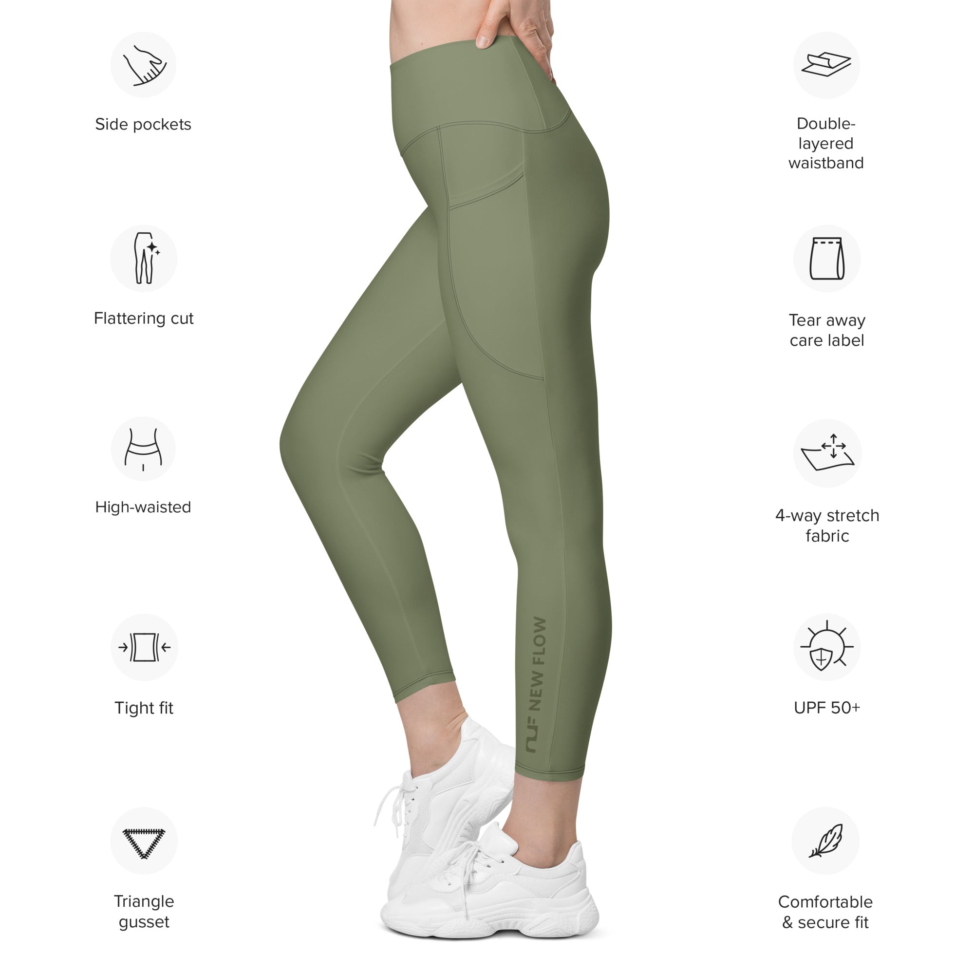 WOMEN'S LEGGINGS, W POCKETS – MOSS