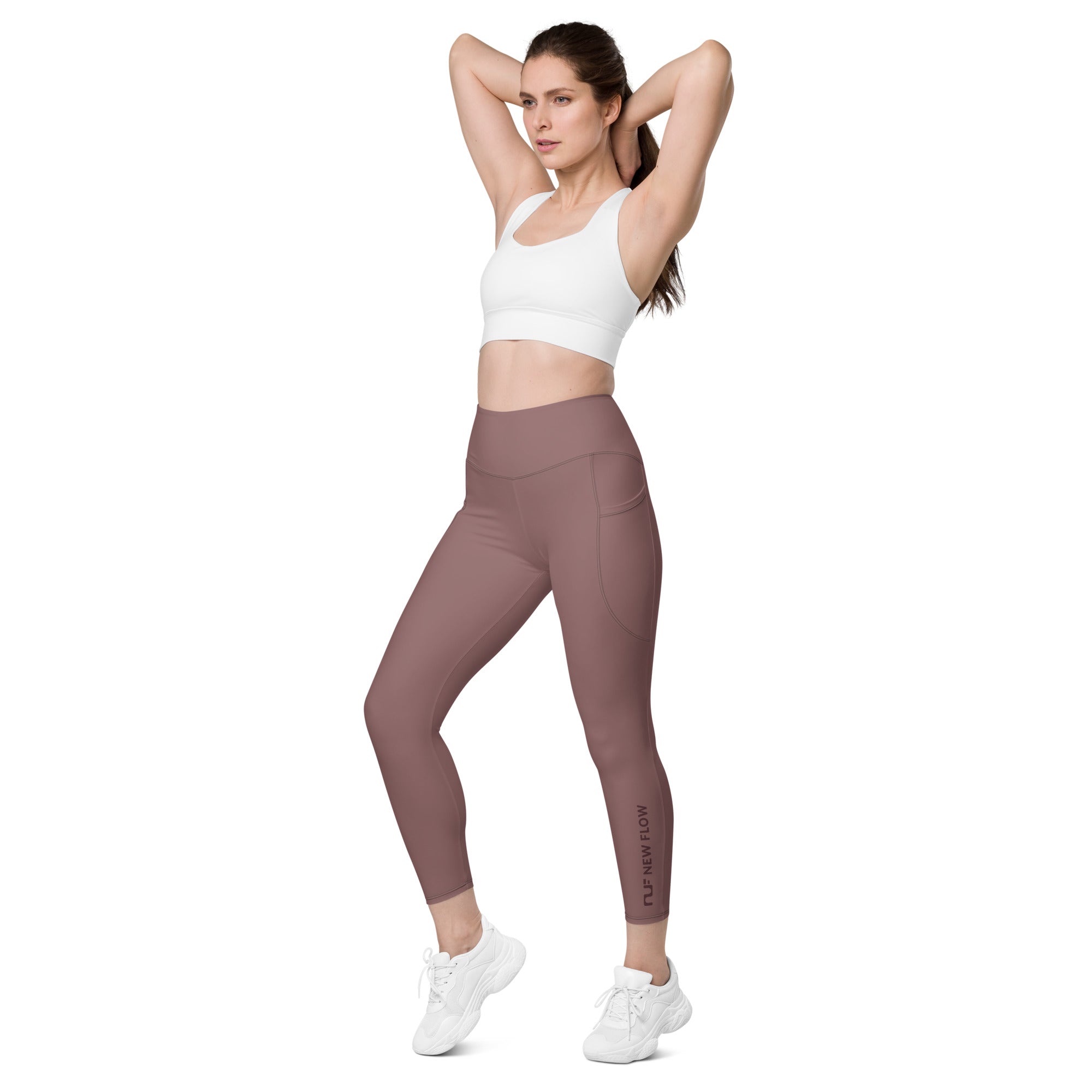 WOMEN'S LEGGINGS, W POCKETS – ROSE TAUPE