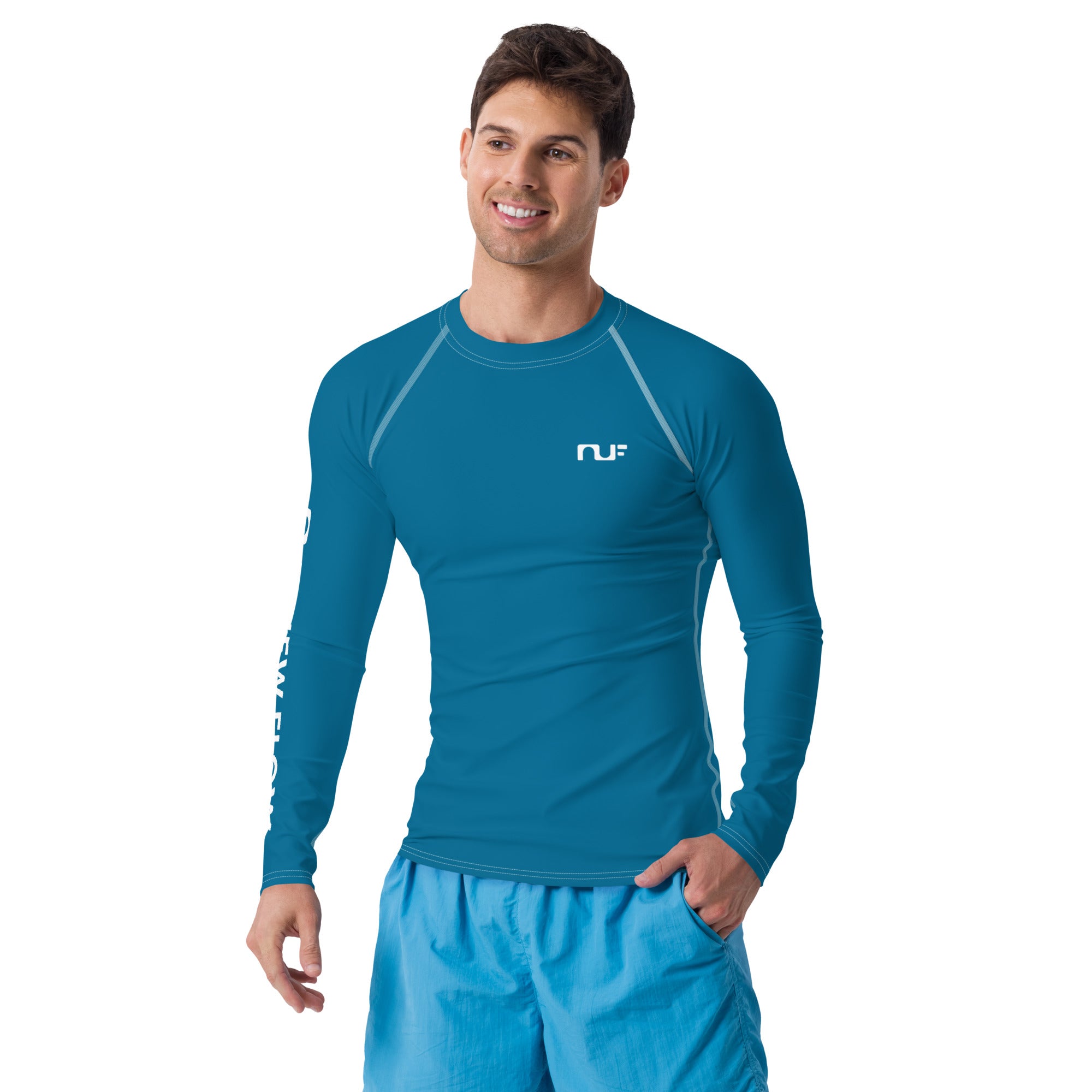 MEN'S RASH GUARD – EMERALD BLUE