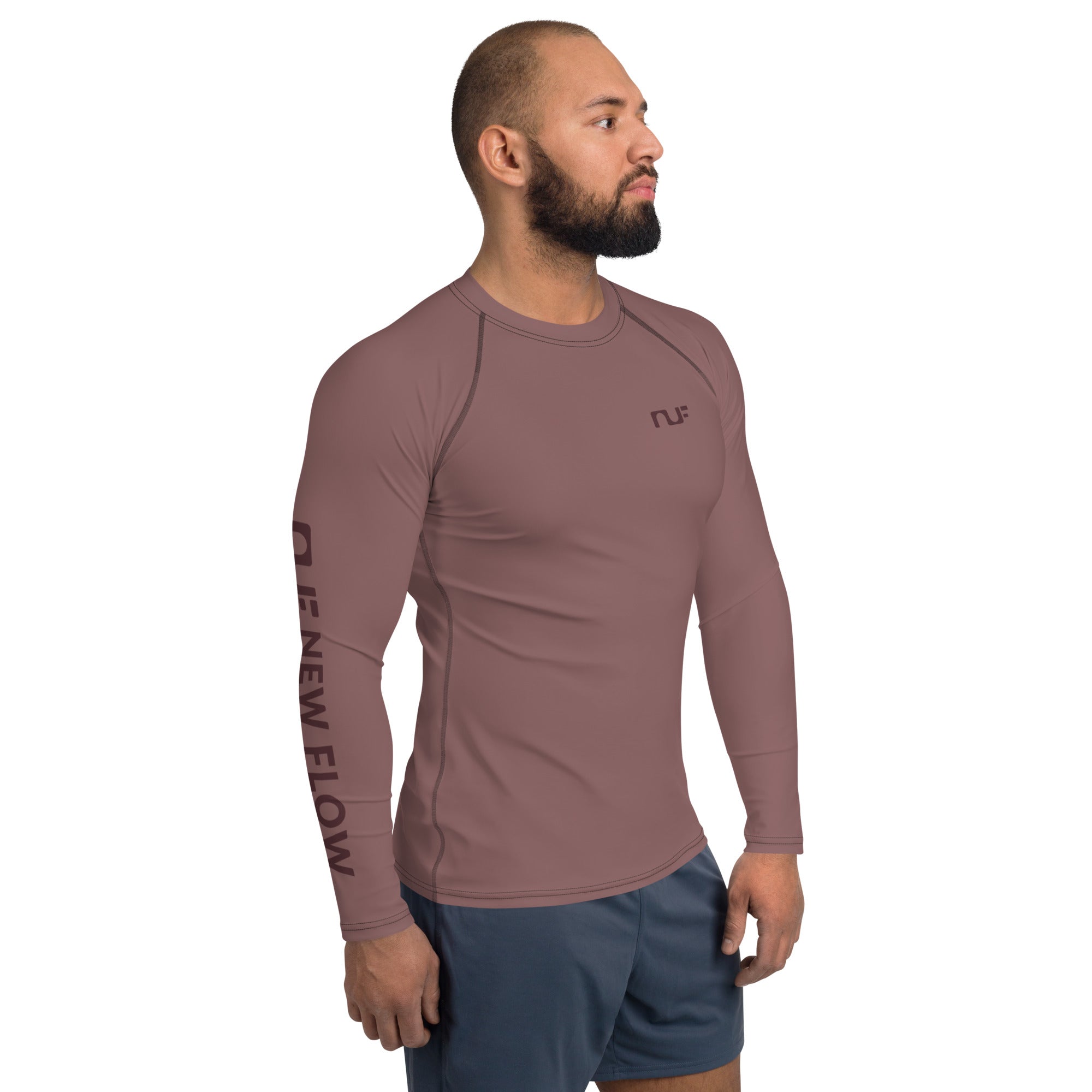 MEN'S RASH GUARD – ROSE TAUPE