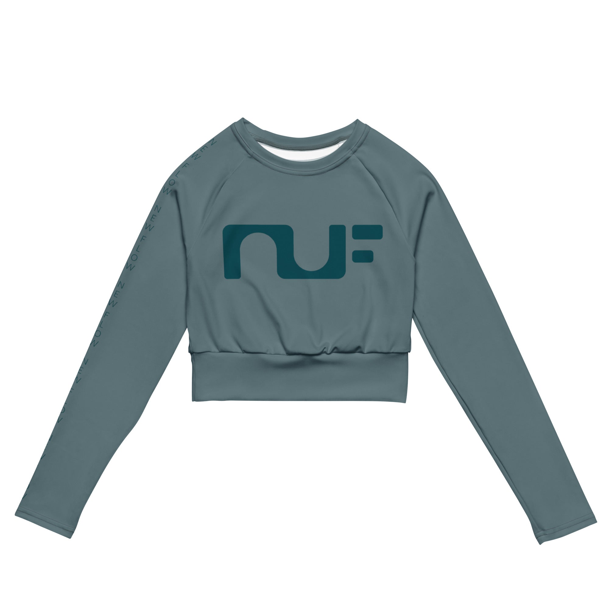 WOMEN'S RECYCLED LONG-SLEEVE CROP TOP – DUSTY BLUE