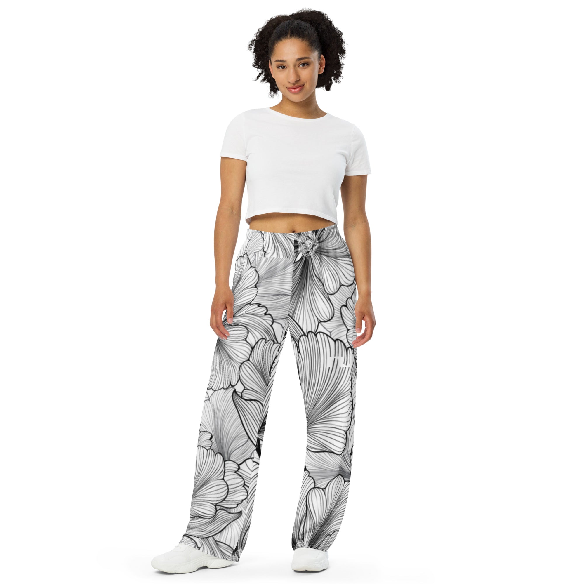 WOMEN'S WIDE-LEG PANTS – FLORAL