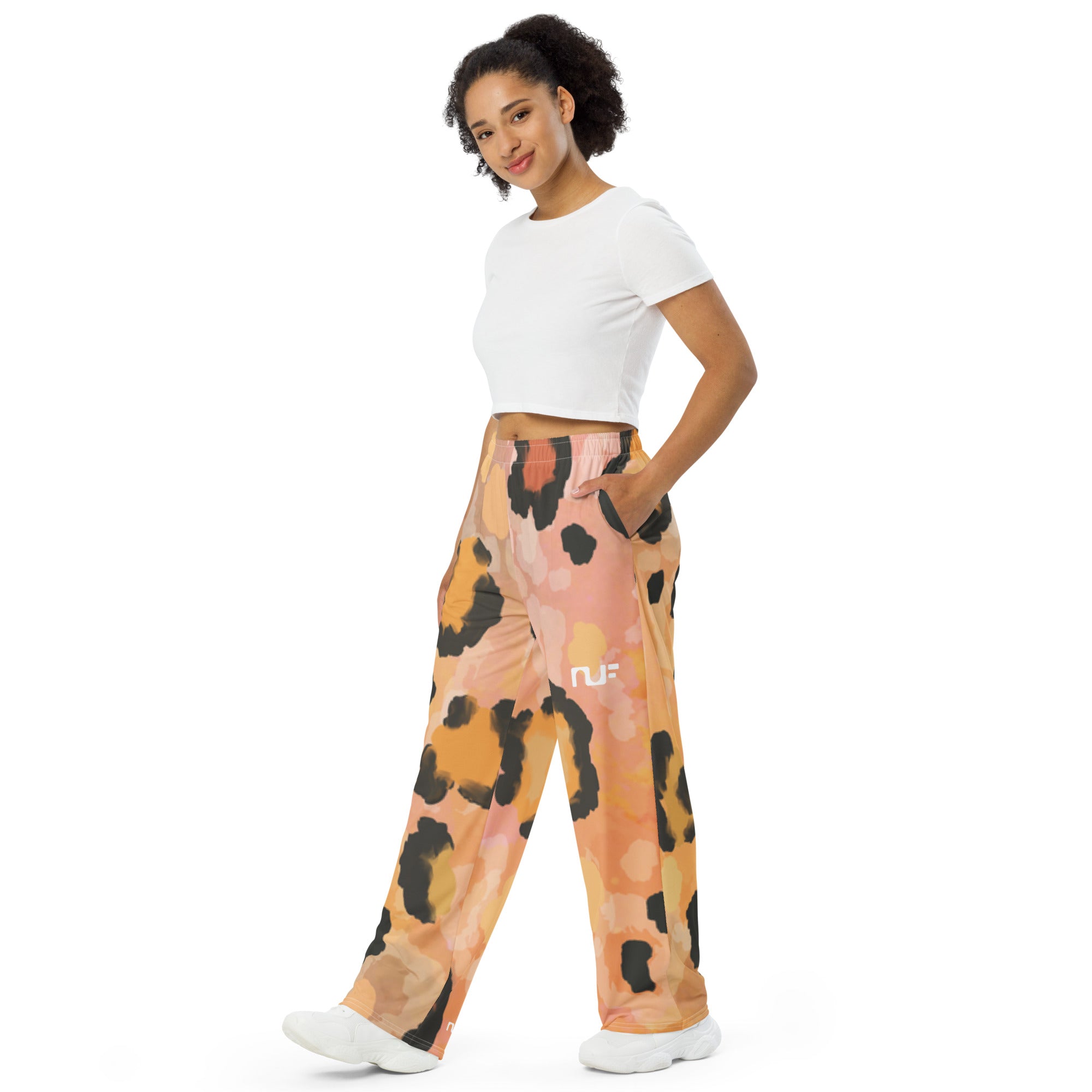 WOMEN'S WIDE-LEG PANTS – LEOPARD