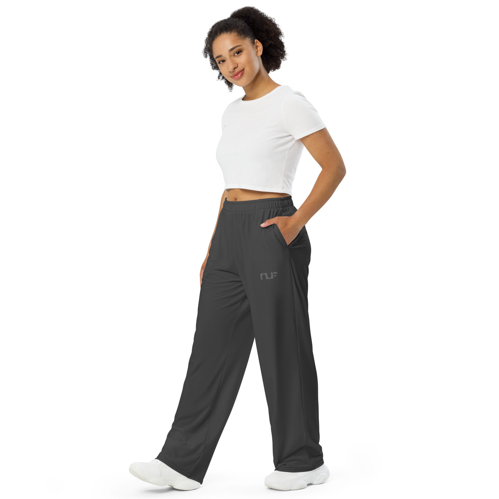 WOMEN'S WIDE-LEG PANTS – CHARCOAL