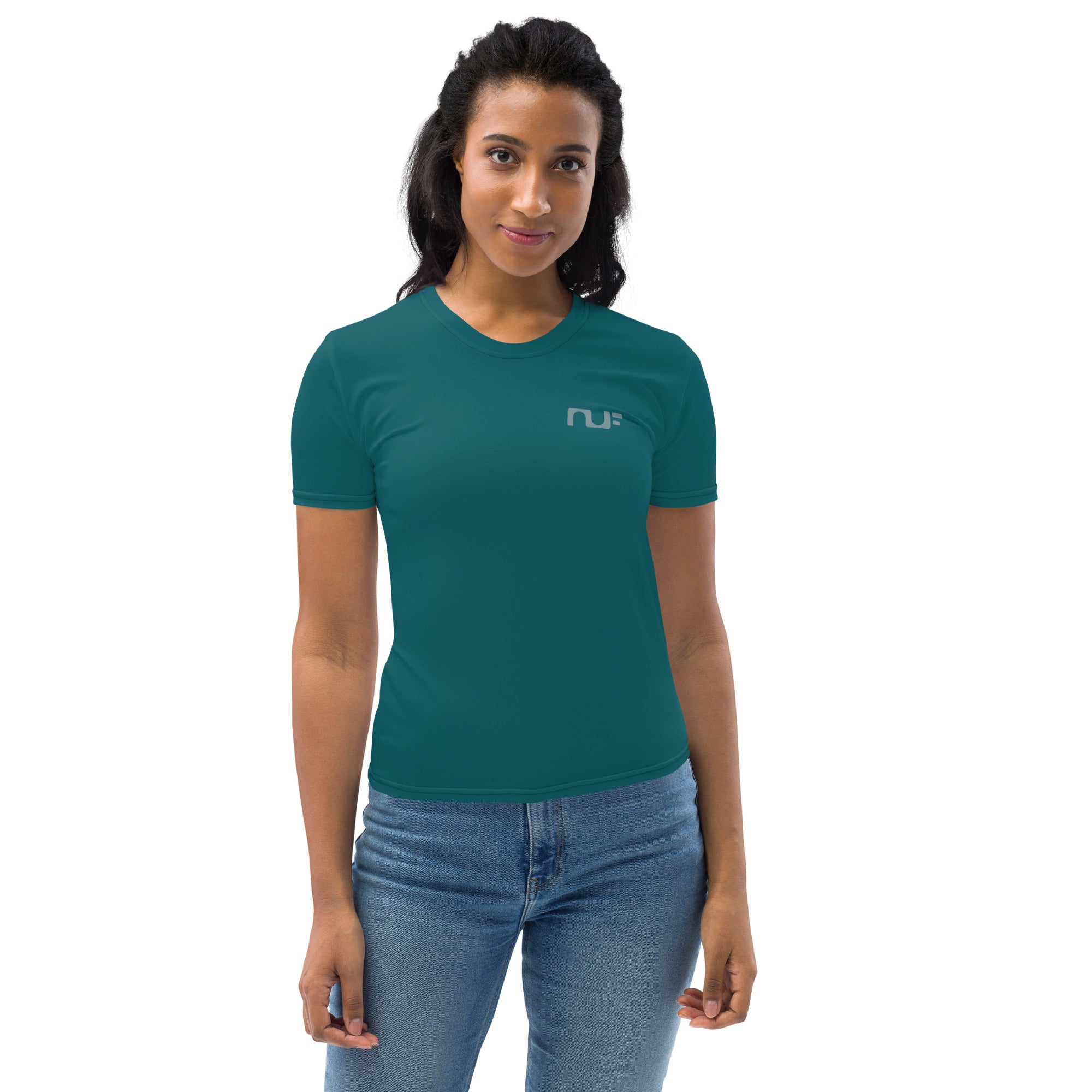 WOMEN'S T-SHIRT, CREW NECK – DEEP TEAL