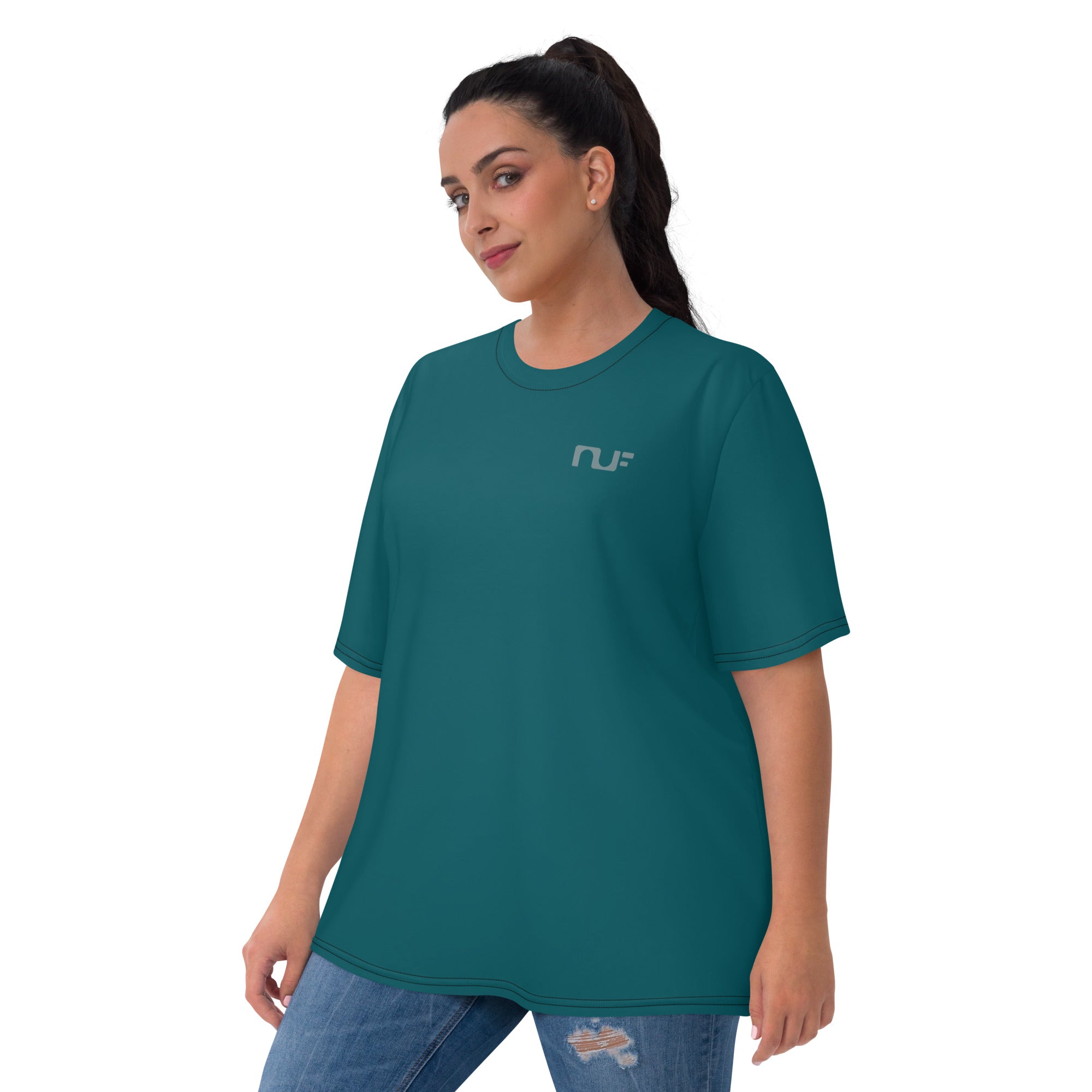 WOMEN'S T-SHIRT, CREW NECK – DEEP TEAL