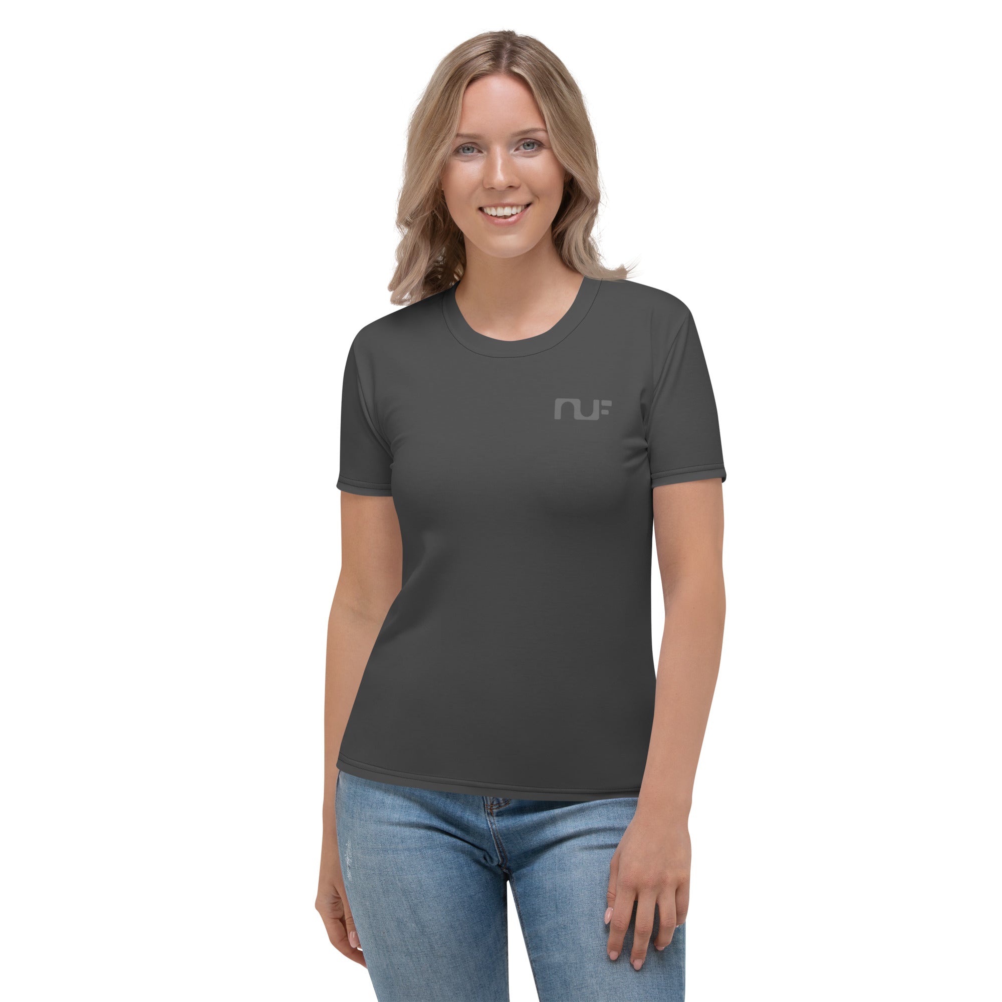 WOMEN'S T-SHIRT, CREW NECK – CHARCOAL