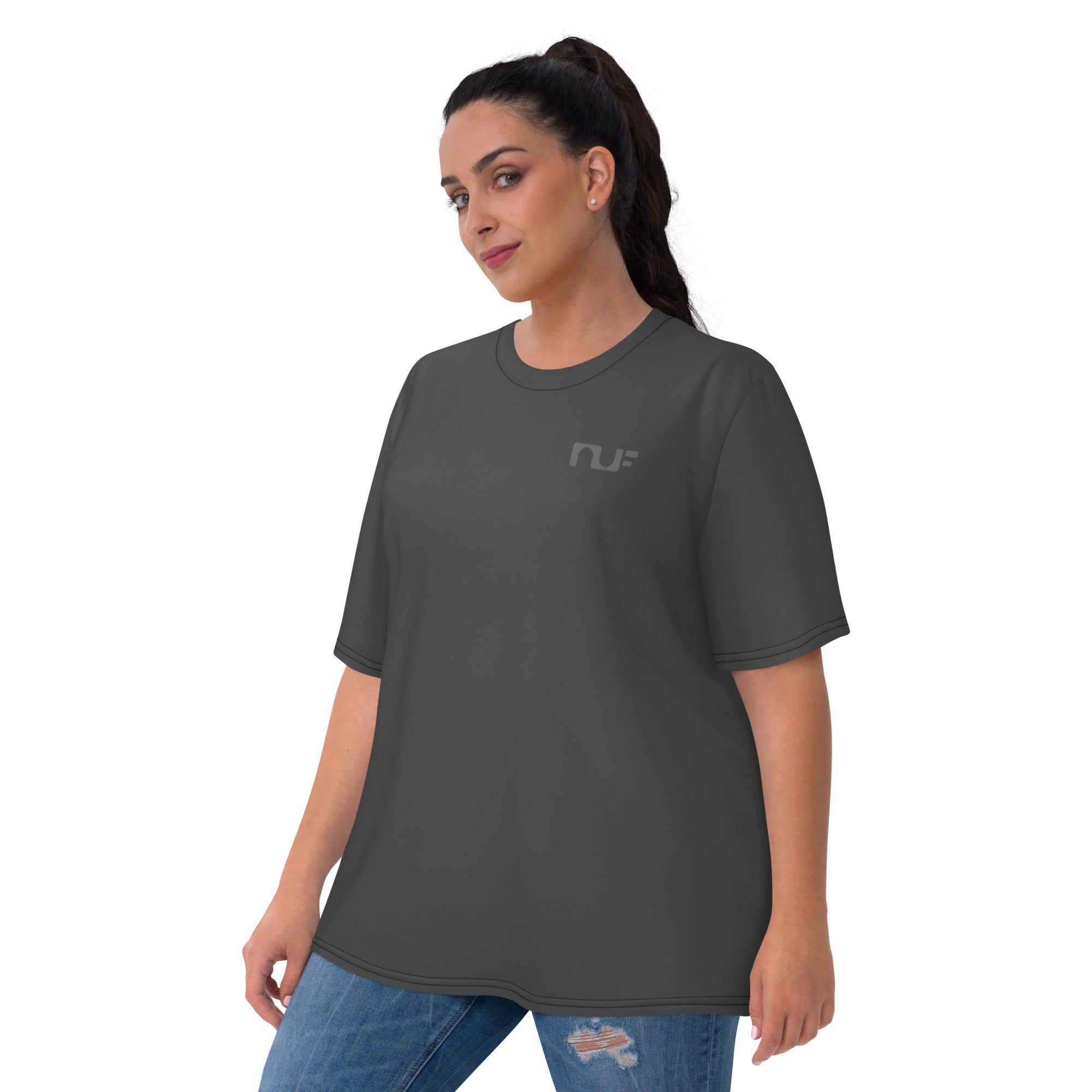 WOMEN'S T-SHIRT, CREW NECK – CHARCOAL