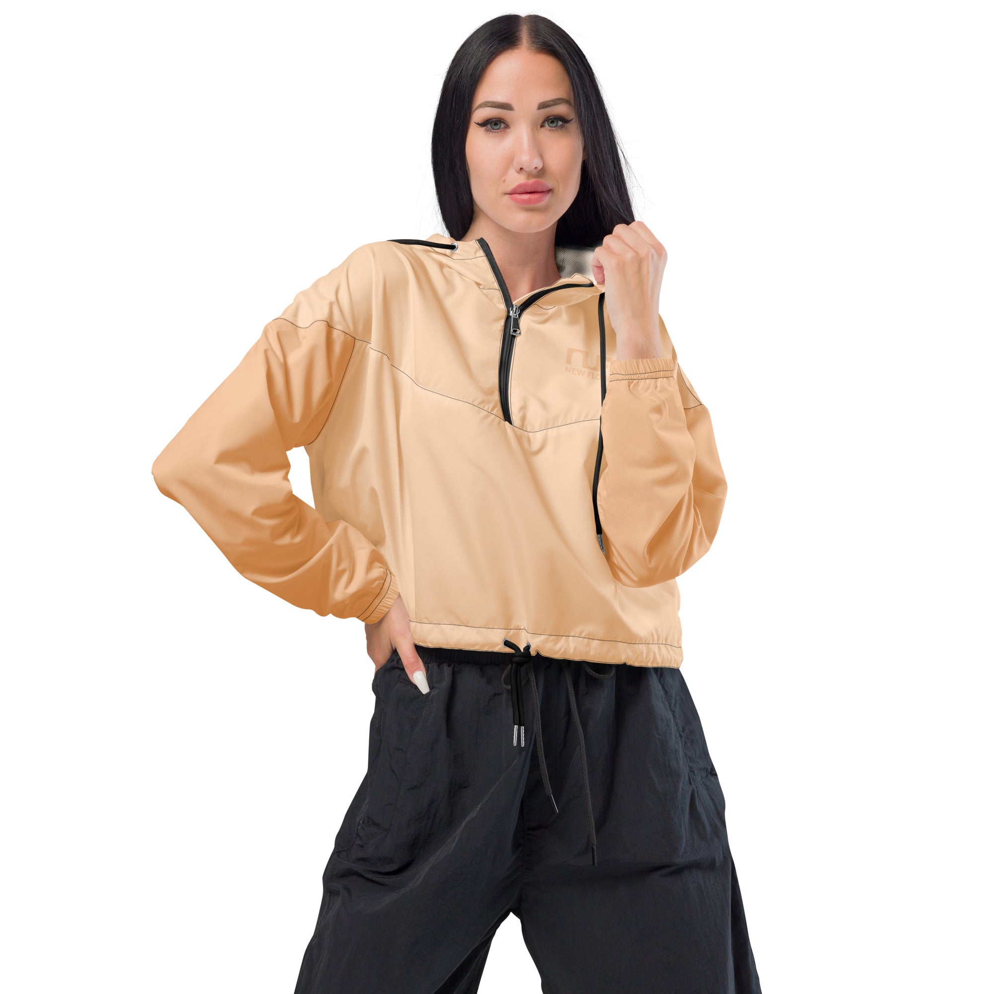 WOMEN'S WINDBREAKER, CROPPED – WHEAT