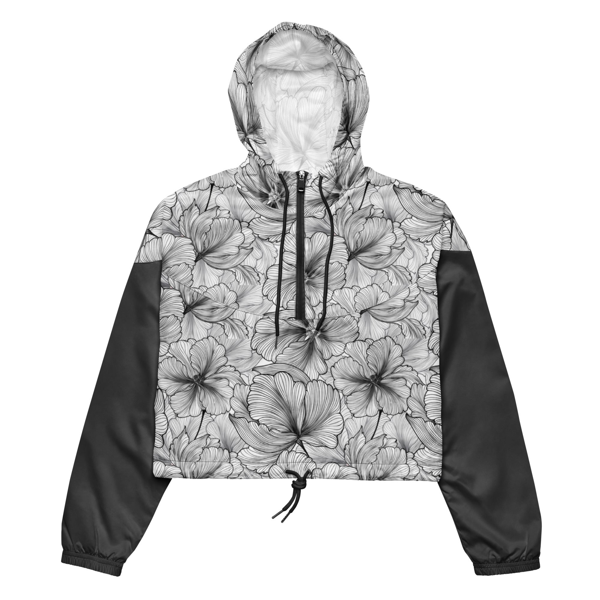 WOMEN'S WINDBREAKER, CROPPED – FLORAL