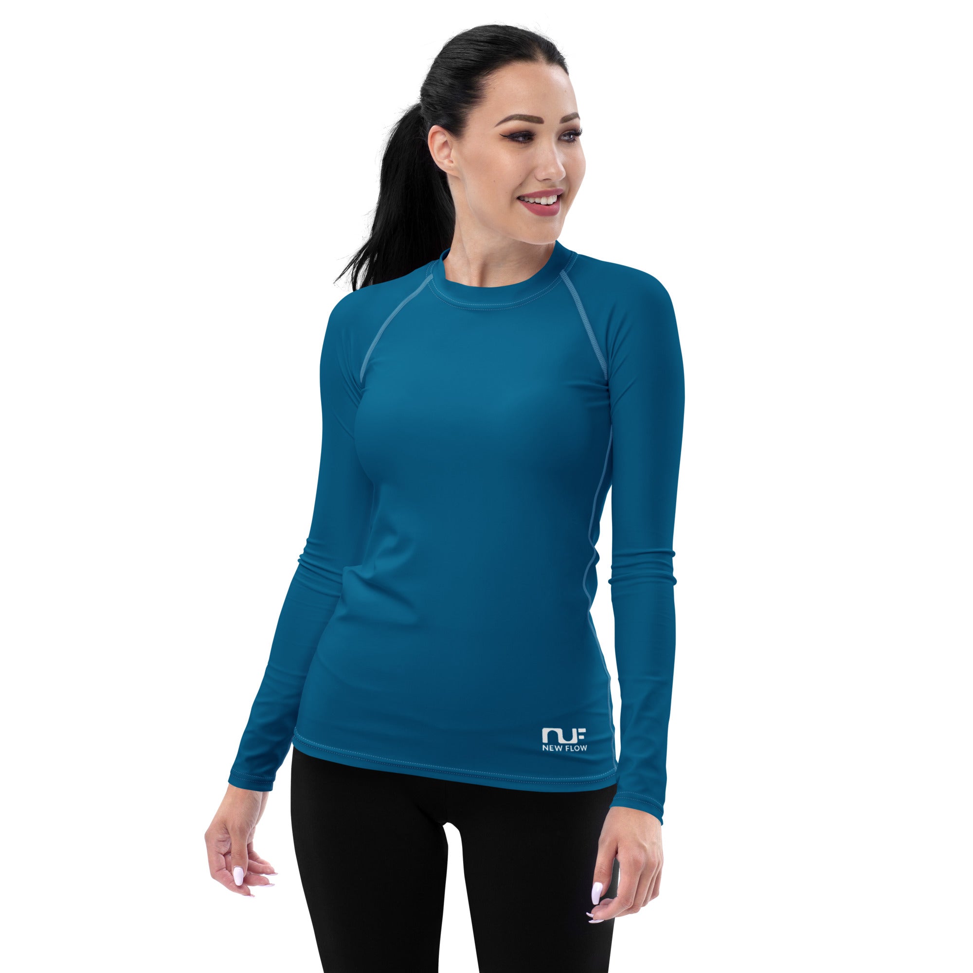 WOMEN'S RASH GUARD – EMERALD BLUE