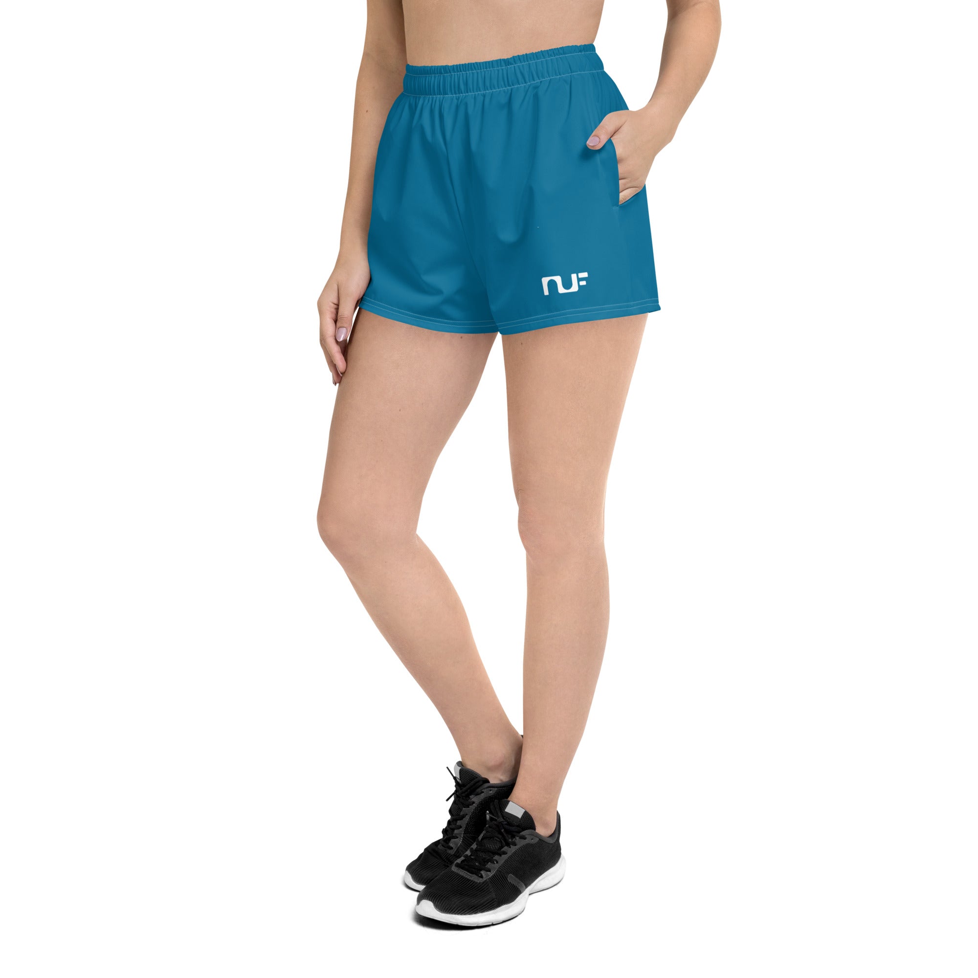 WOMEN'S RECYCLED ATHLETIC SHORTS – EMERALD BLUE