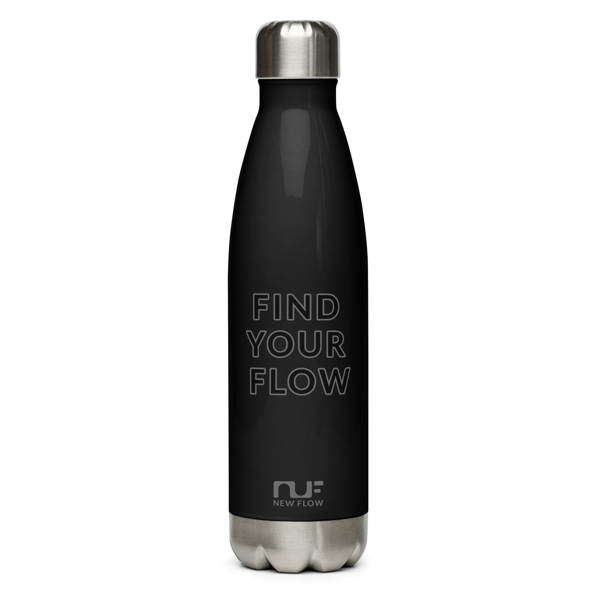 WATER BOTTLE, STAINLESS STEEL – BLACK CHARCOAL