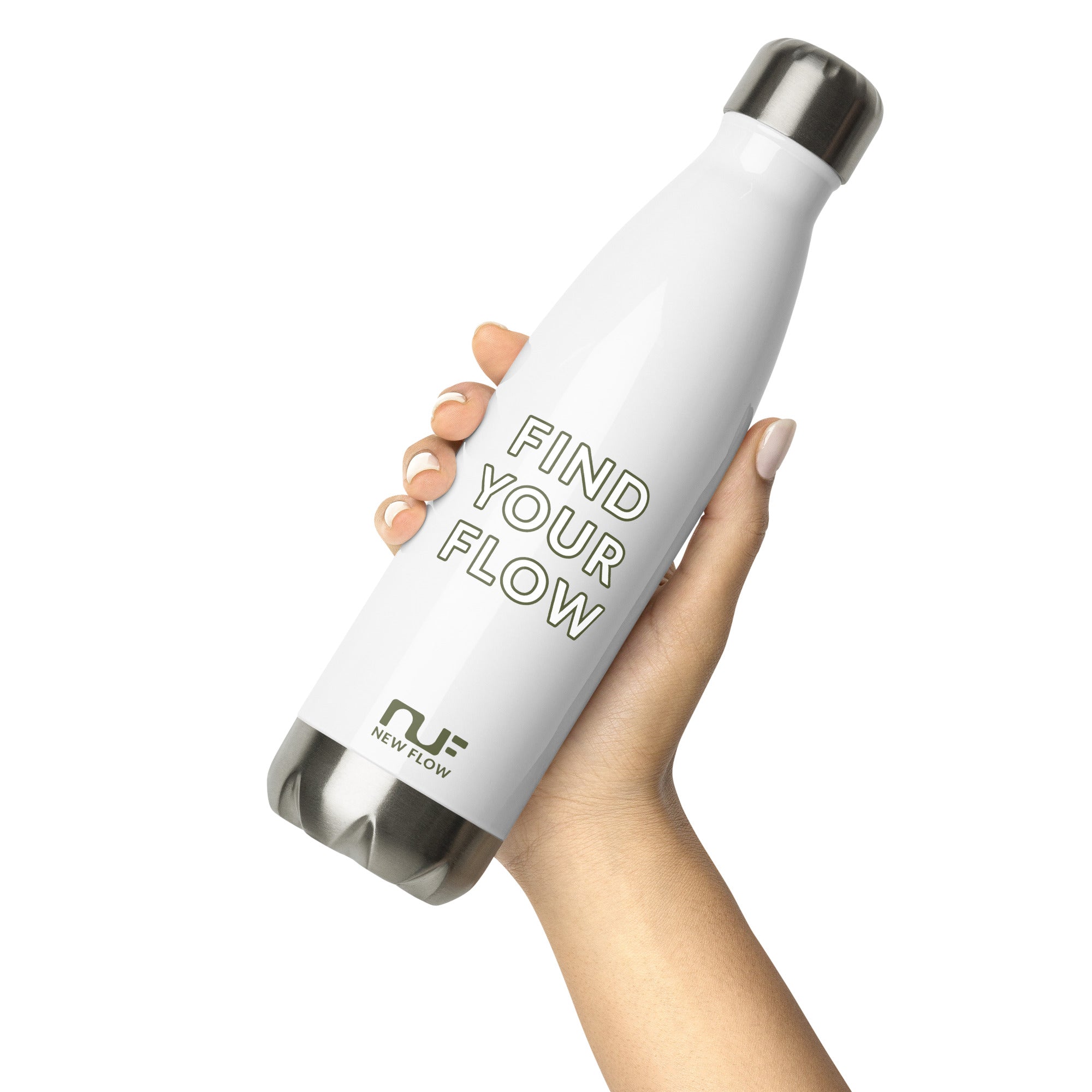 WATER BOTTLE, STAINLESS STEEL – WHITE MOSS
