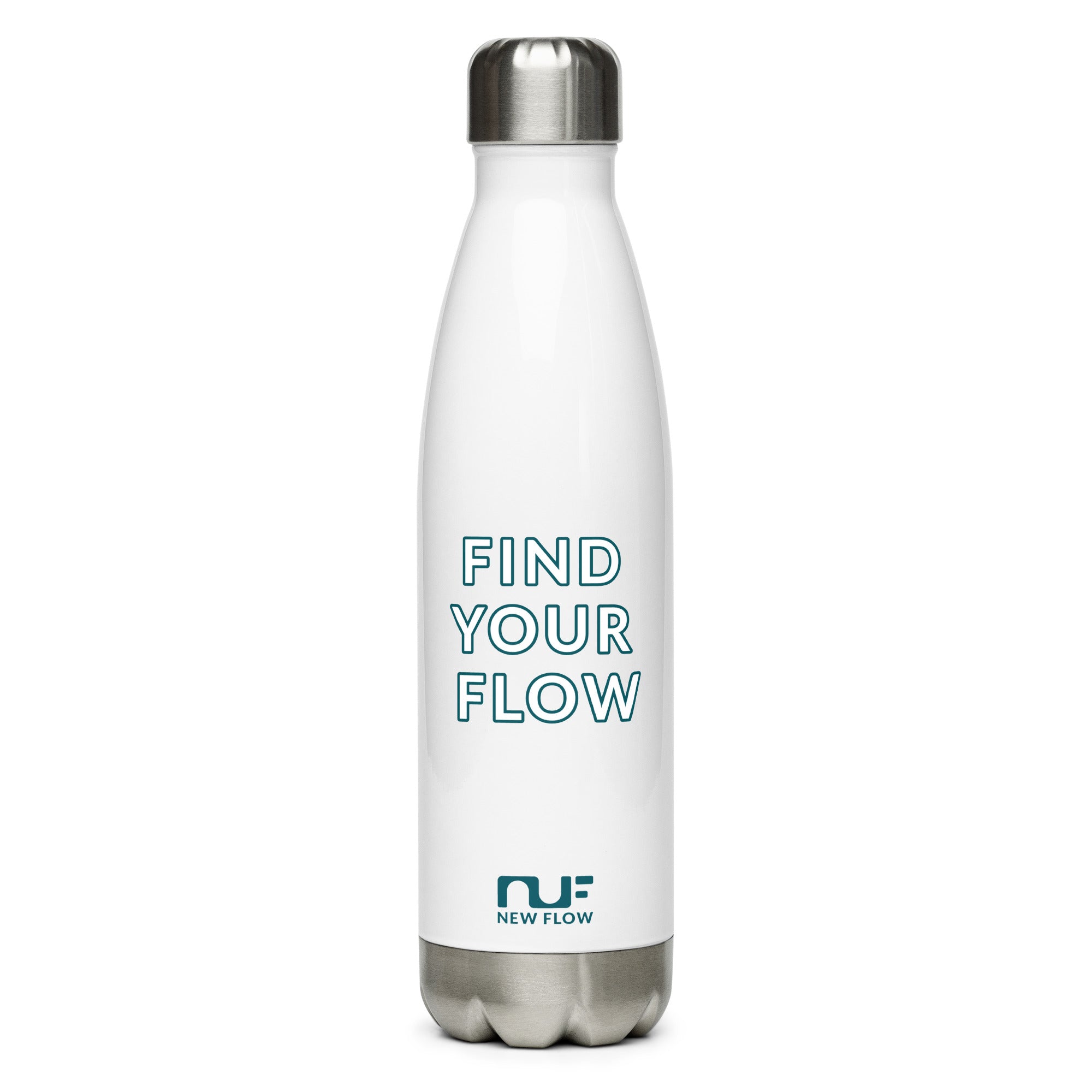 WATER BOTTLE, STAINLESS STEEL – WHITE DEEP TEAL